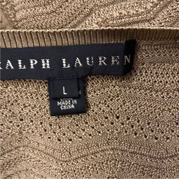 Ralph Lauren black label Elegant Tan Dress with Cardigan, L - Picture 13 of 14
